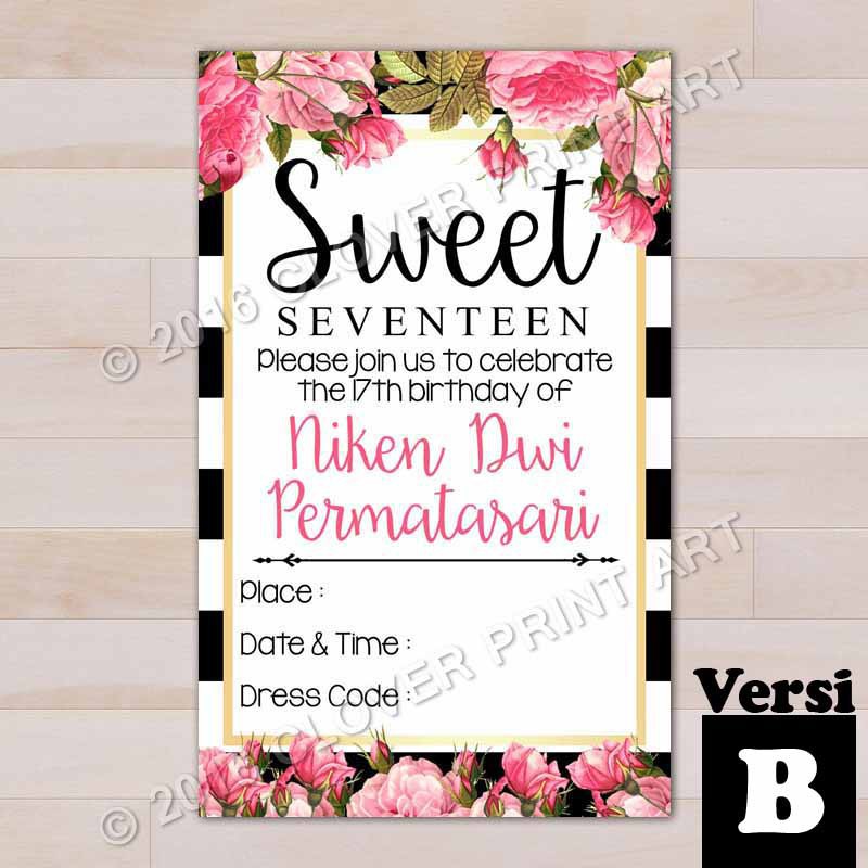 Kartu Undangan Ulang Tahun Birthday Invitation Remaja Sweet