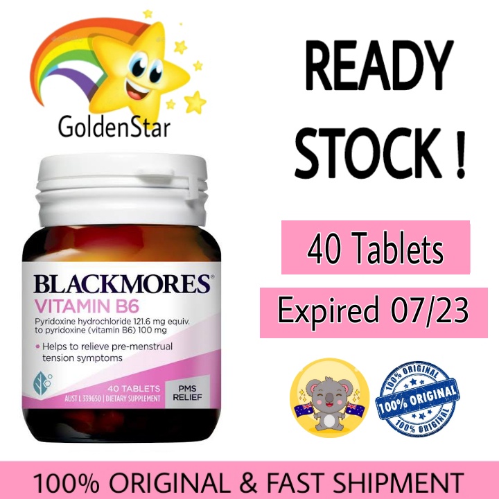 Jual Blackmores Vitamin B6 Pereda Nyeri Haid Menstruasi PMS 40 tablet