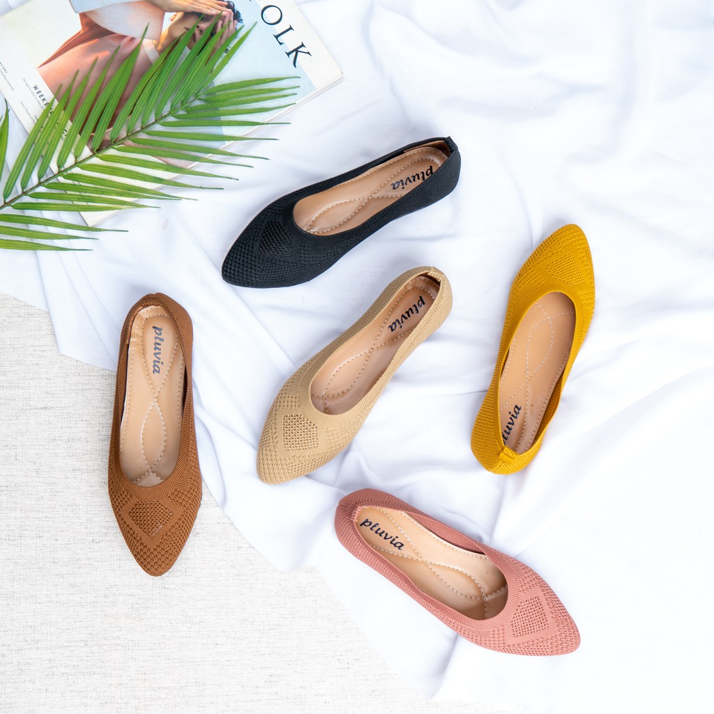 Pluvia MAGLIA Sepatu Flat Wanita Balet Flatshoes Rajut