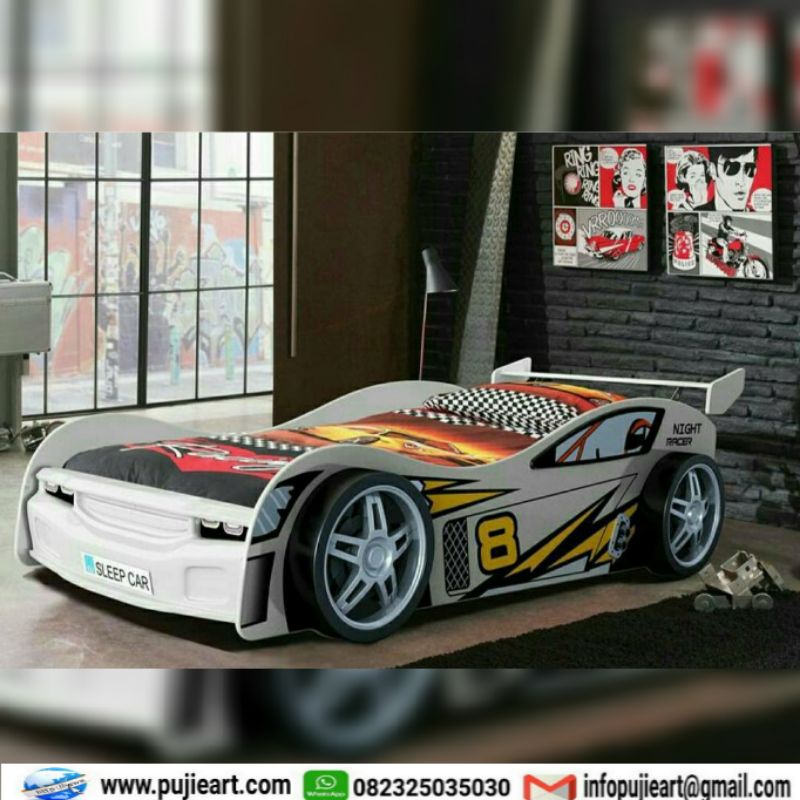 Jual Tempat Tidur Kasur Anak Murah Bentuk Mobil Balap Karakter Cars Cowok Minimalis Modern Indonesia|Shopee Indonesia