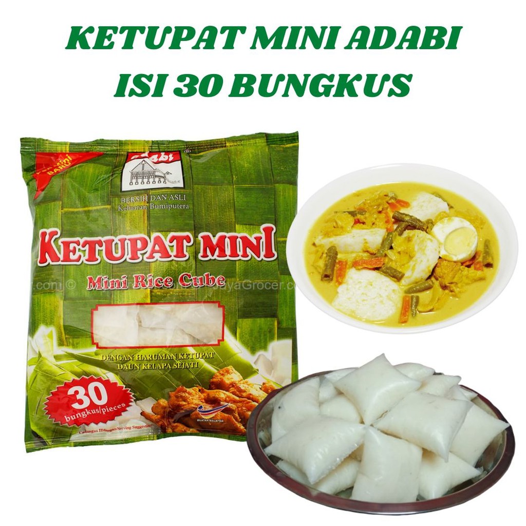 KETUPAT MINI ADABI KETUPAT NASI INSTAN KETUPAT SIAP SAJI ISI 30PCS