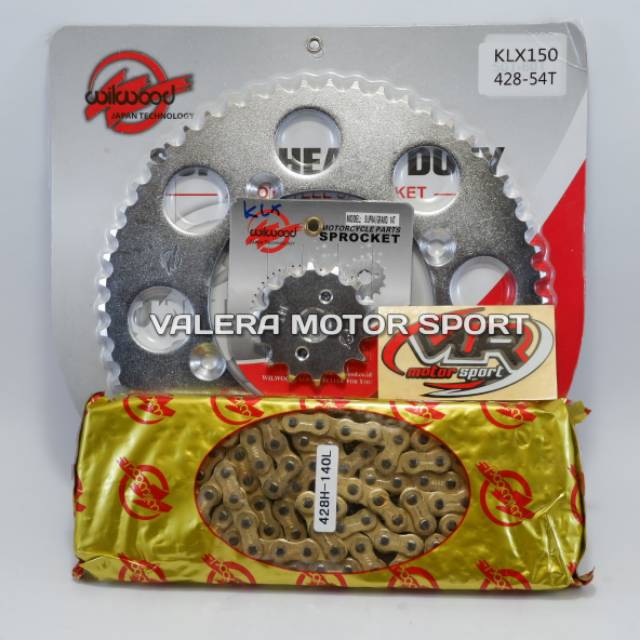 gear set klx 150 wilwood 428 gold ukuran 48 50 52 54 Shopee Indonesia