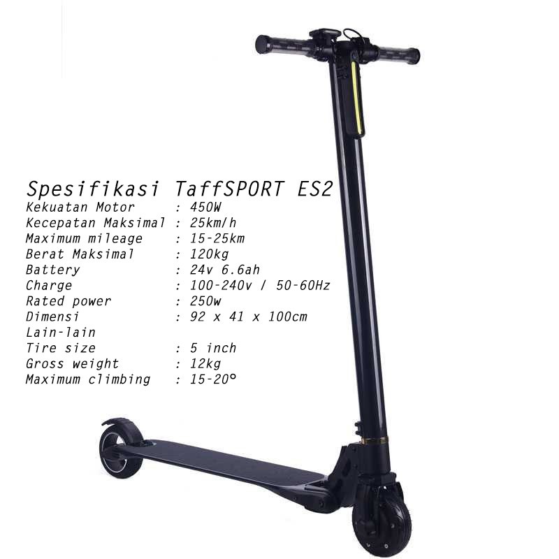 Jual Promo Taffsport Es2 Es3 Es5 Electric Scooter Folding 25 Km/Jam Skuter Otoped Listrik Elektrik Lipat | Shopee Indonesia
