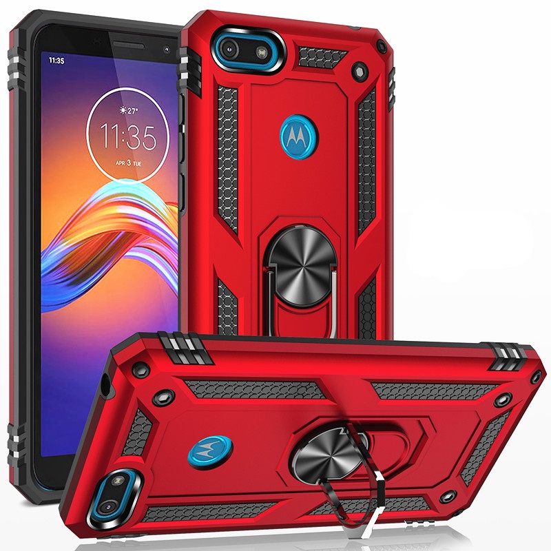 Jual Motorola Moto E6 Plus/E6 Play/One Zoom/One Pro/Z4/E5/G6 Play Military Level Shockproof Armor Case Hybrid Hard Pc+Metal Magnetic Ring Bracket Back Cover Casing Indonesia|Shopee Indonesia