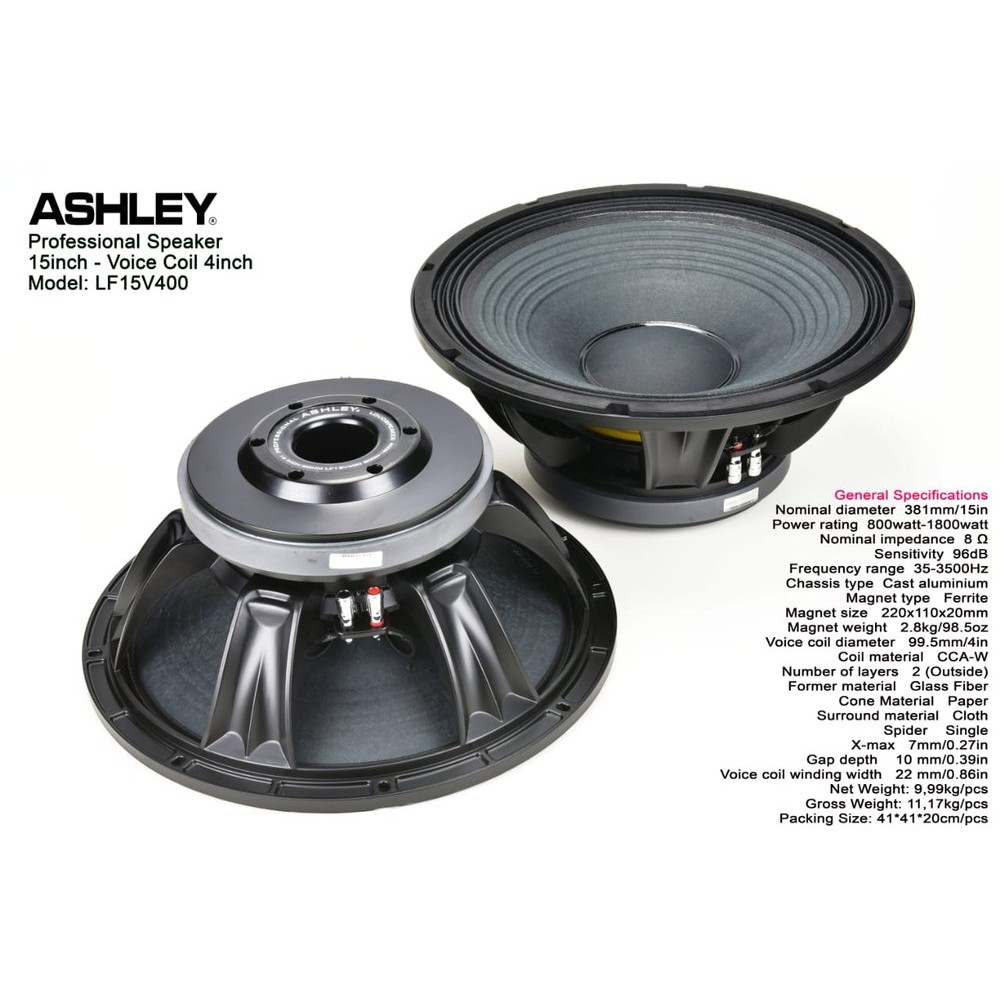 Jual Bagus Speaker 15 Inch Ashley Lf15V400 Voice Coil 4 Inch Baru Terbaru | Shopee Indonesia