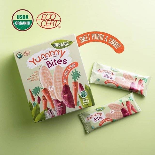 Yummy bites organic rasa sweet potato carrot 50gr/ cemilan