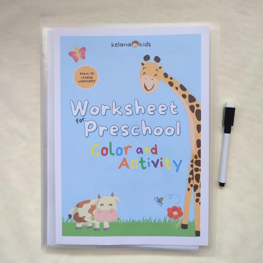 Jual Worksheet for Preschool Anak Usia 2, 3, 4 Tahun TK PAUD 30 Lembar