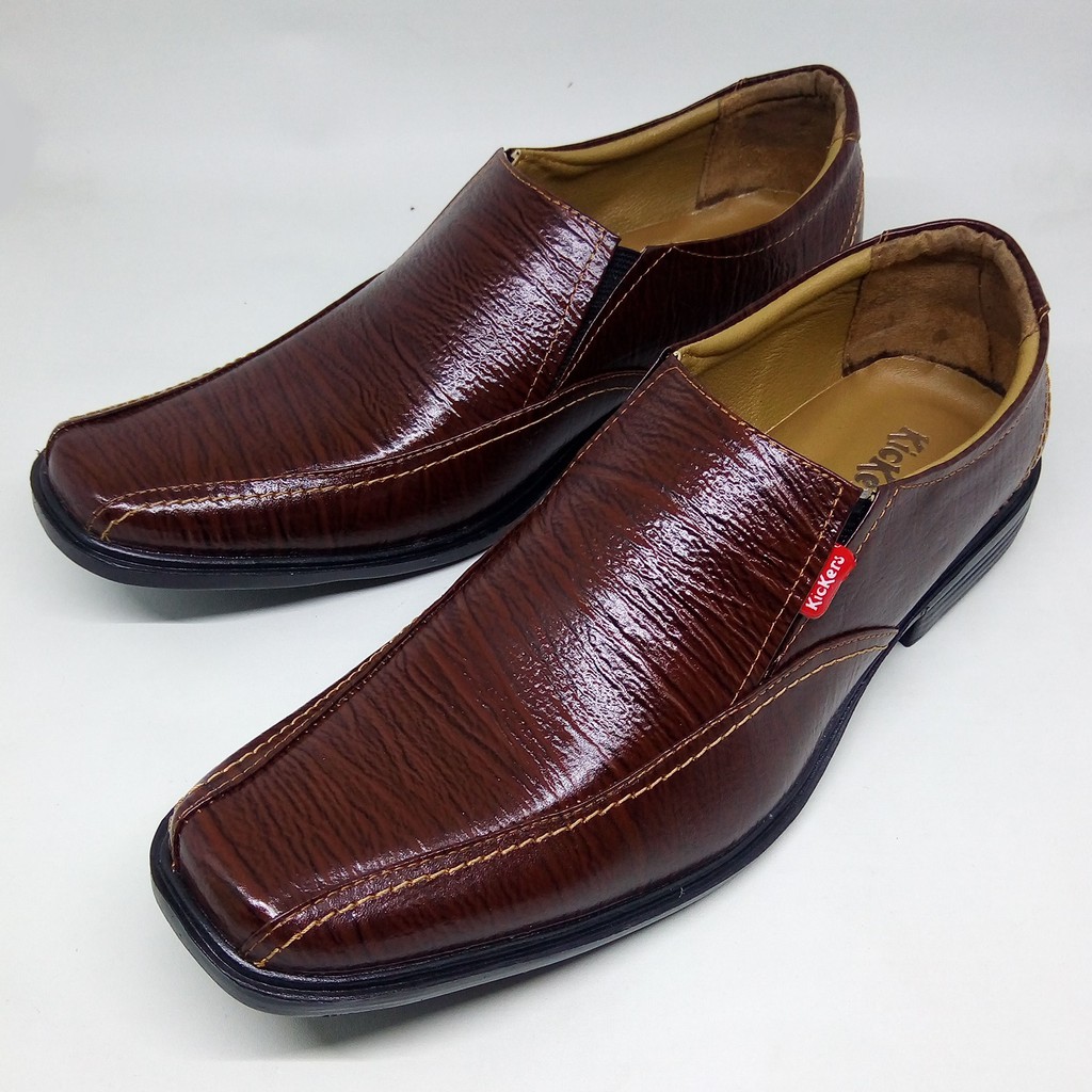 Jual Sepatu Pantofel Pria Kulit Asli Vantoofel Kerja Formal Dinas Coklat Tua Ol Karet Tidak Licin | Shopee Indonesia