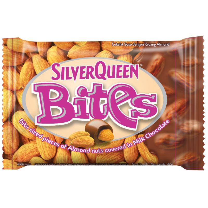 Jual Cokelat Coklat Silverqueen Bites Almond Nuts 40 Gram | Shopee Indonesia
