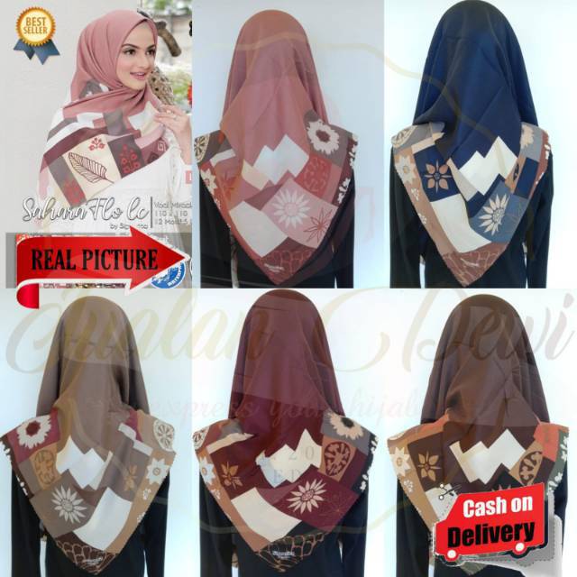 HIJAB WATERPROOF sahara flo signarica motif 10 kerudung segiempat anti
