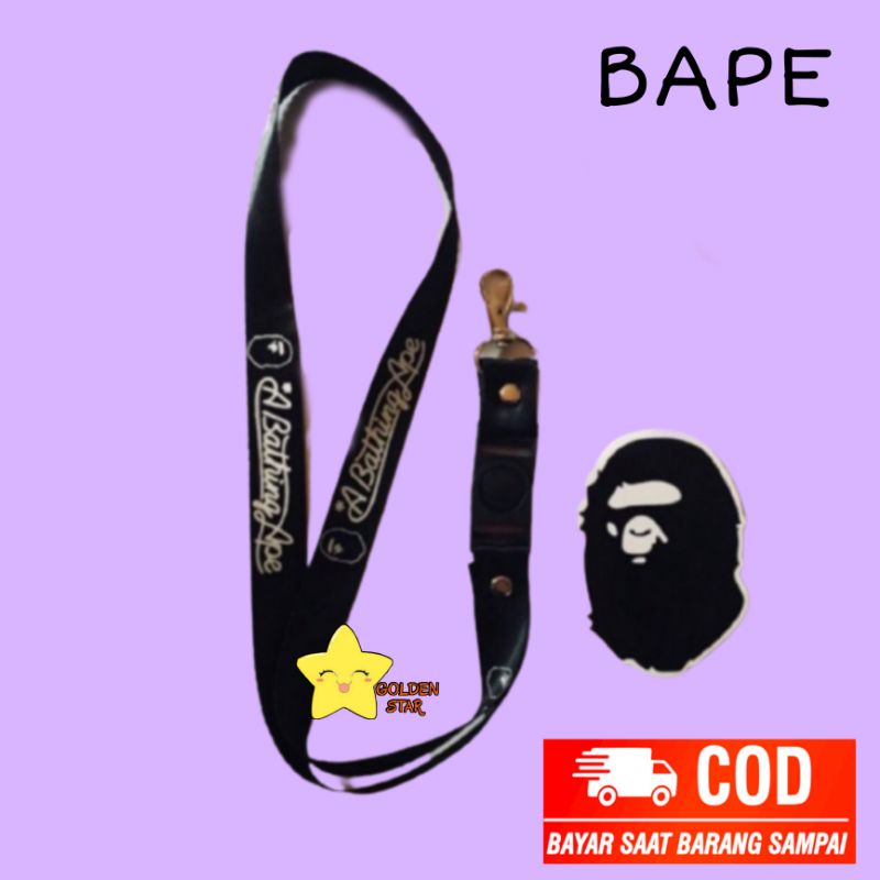 Jual Lanyard BAPE BATHING APE BRAND LOGO BAND METAL tali lanyard