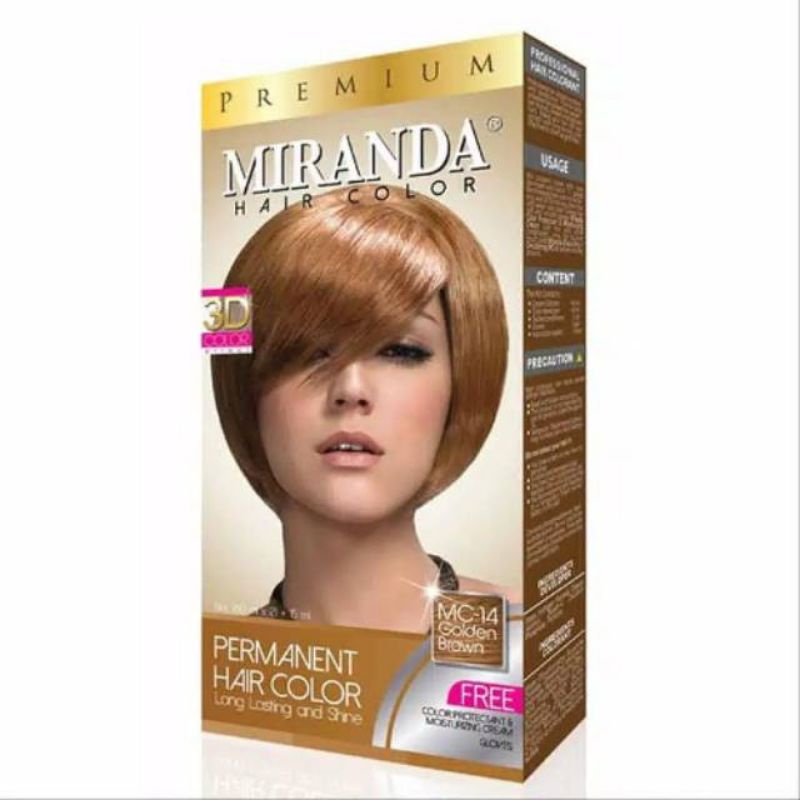 Jual Cat Pewarna Rambut Coklat / Premium Miranda Hair Color Golden Brown 3D ( Mc-14 ) | Shopee Indonesia