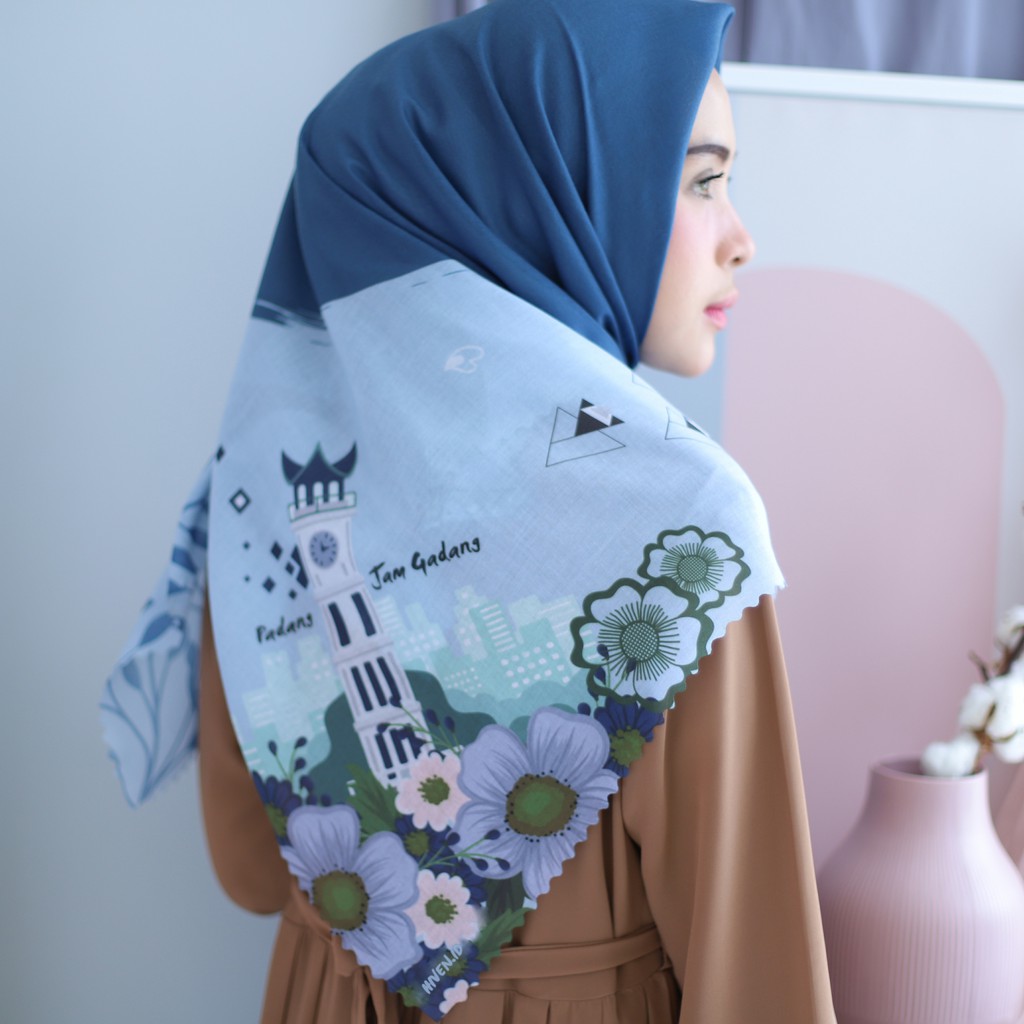 [ BISA COD ] Hijab Specta Voal Printing "Jam Gadang, Padang" Jilbab