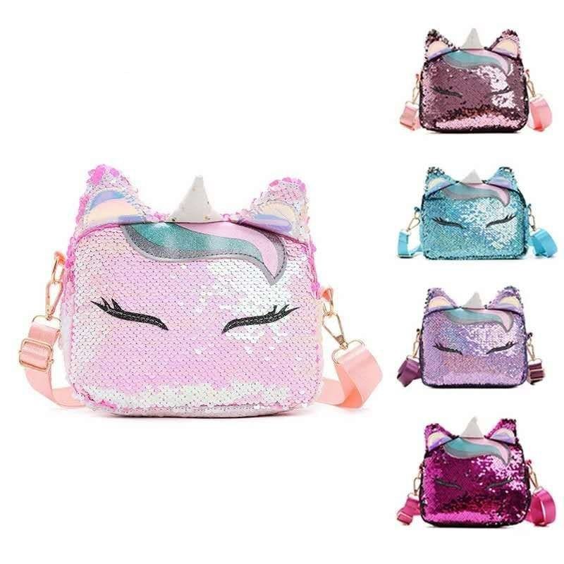 JeniBell Tas Sequin Unicorn Selempang / Tas Anak Unicorn Sequin Shopee Indonesia