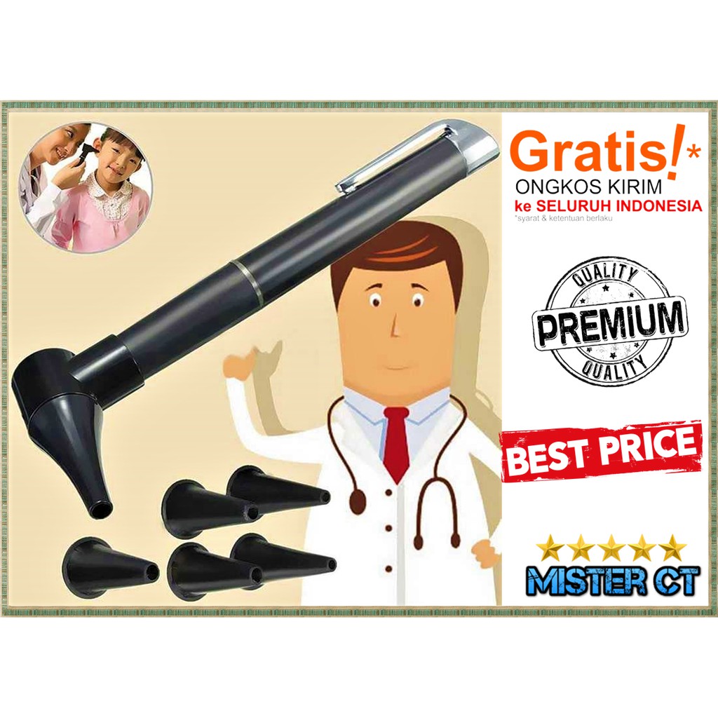 Jual Alat Pemeriksa Otoskop Telinga Ear Otoscope THT Care LED Penlight