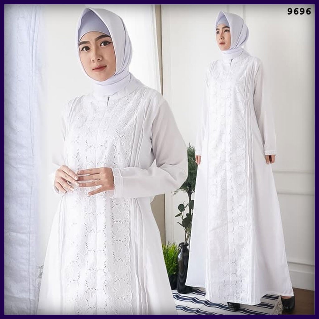 Gamis Modern Warna Putih Baju Busana Muslim Pria Wanita