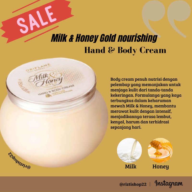 Jual Body Cream Milk & Honey Gold Nourishing Shopee Indonesia