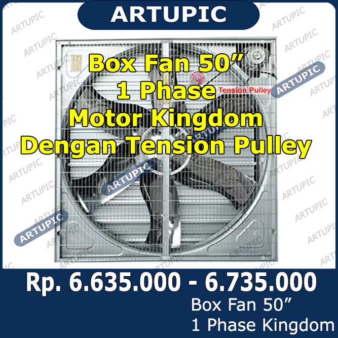 Jual Box Fan 50 Inch 1 Phase Motor Kingdom Dengan Tension Pulley Blower