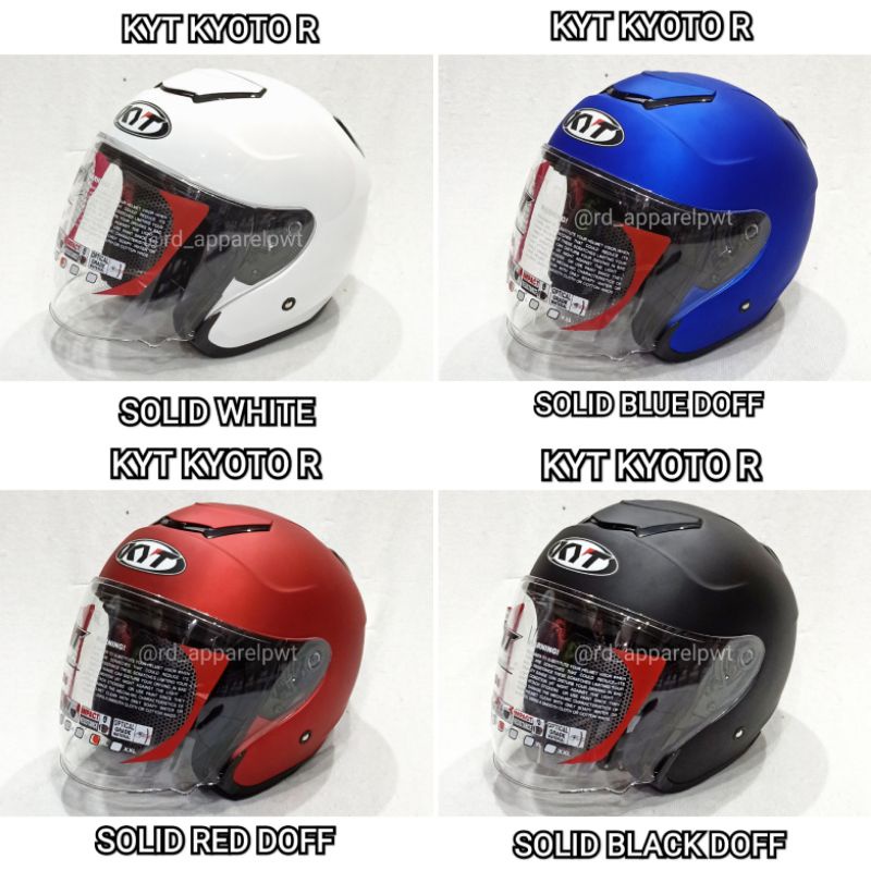 Jual Helm kyt kyoto R solid dan motif aqua espargaro visor clear