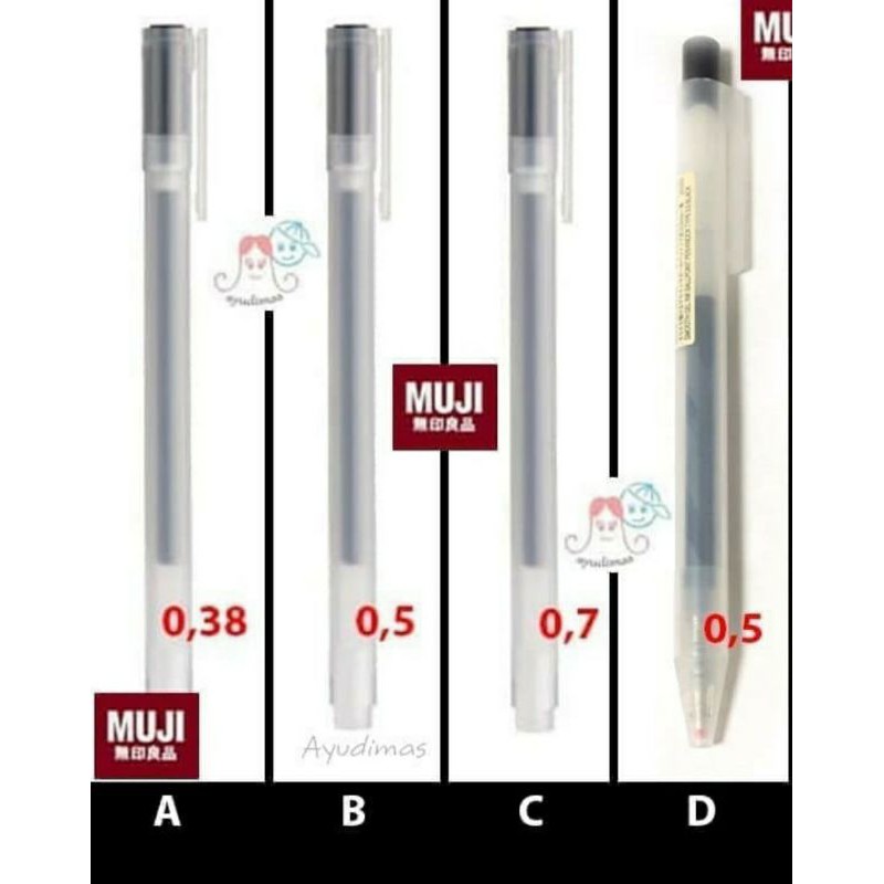 Jual MUJI Pen Ink Gel Black 0.38 / 0.5 / 0.7mm Ballpoint Shopee