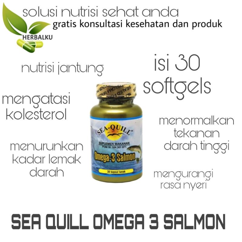 Jual SEAQUILL SEAQUILL SEA QUILL OMEGA 3 SALMON FISH OIL KOLESTEROL