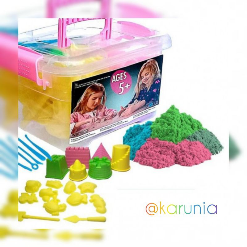 Jual Mainan Pasir Pasiran Pasir Warna Warni Set Box Bok Pasir Ajaib Play Sand Tempat Pasir Cetakan Unik | Shopee Indonesia
