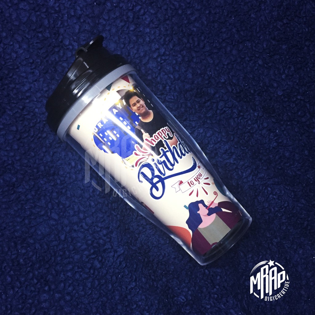 Jual TUMBLER ULANG TAHUN (FAT) BISA CUSTOM NAMA & FOTO (Tinggal Pilih