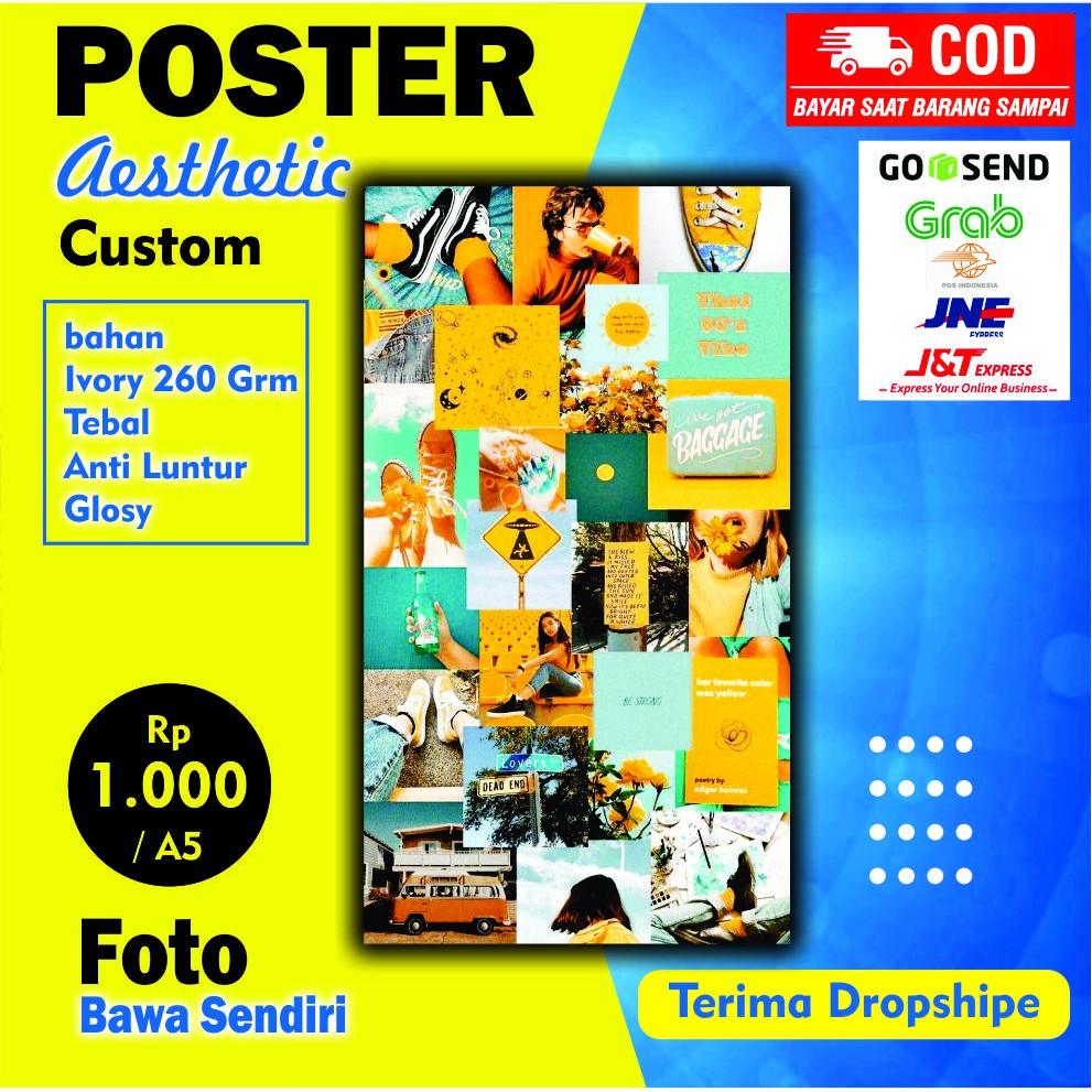 CETAK POSTER AESTHETIC / POSTER DINDING AESTHETIC CUSTOM A5 & A4 ART