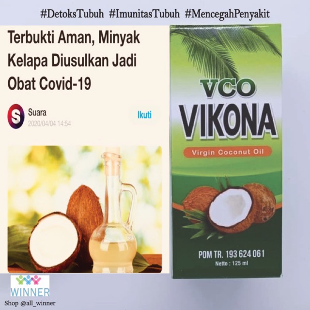 VCO virgin coconut oil, minyak kelapa murni, Vikona, detoks badan