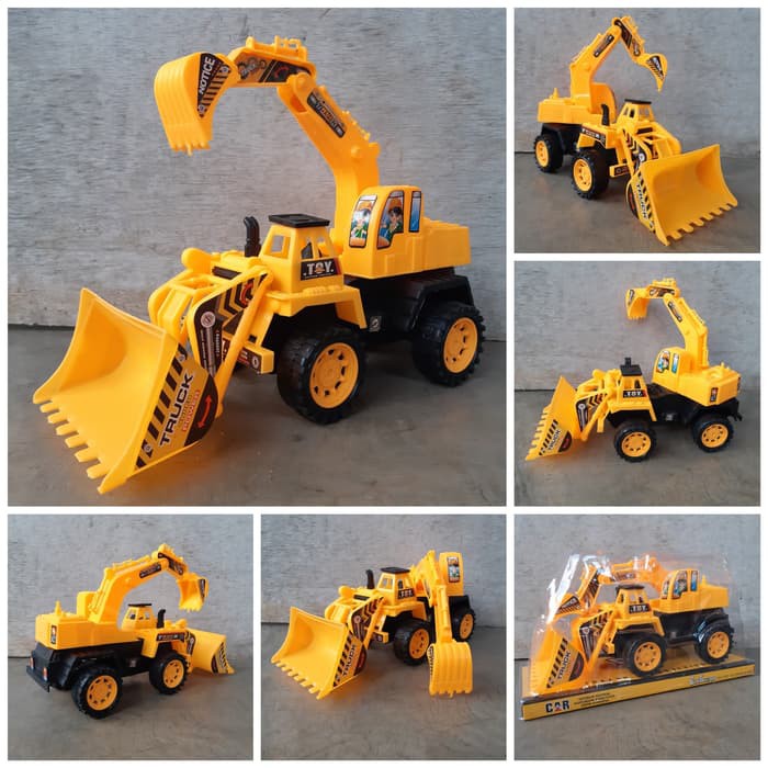Jual Mainan Truck Buldozer Excavator Anak Edukatif Mobil Truk Beko Edukasi | Shopee Indonesia