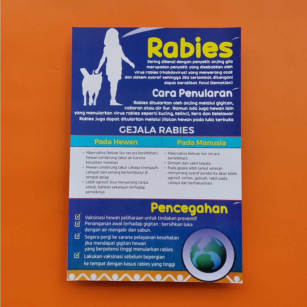 Jual Terbaru!!! Poster Rabies, Poster Bahaya Rabies, Poster sudah  laminating glossy Indonesia|Shopee Indonesia
