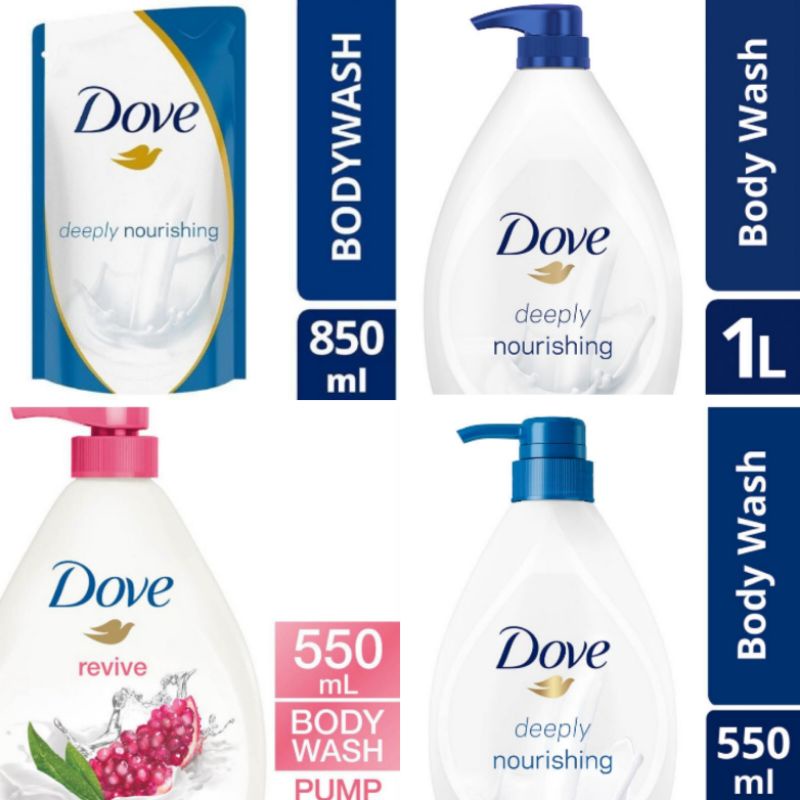 Jual DOVE Body Wash Deeply Nourishing / revive, 1 liter /550ml / refile