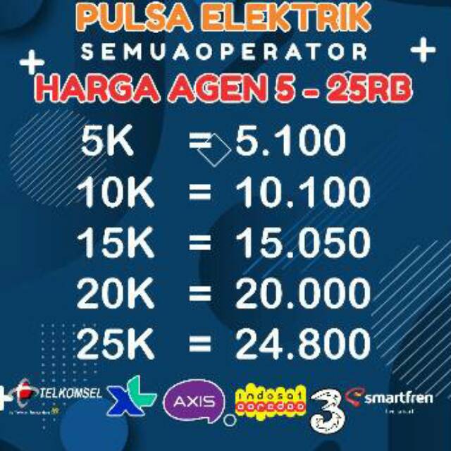 PROMO!!! PULSA REGULER ALL OPERATOR 5000 10000 15000 TELKOMSEL INDOSAT