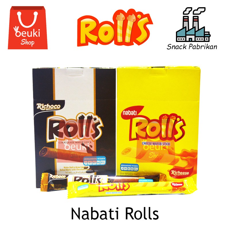 Jual Nabati Rolls Wafer Stick Keju Coklat - 20Pcs X 8Gr | Shopee Indonesia