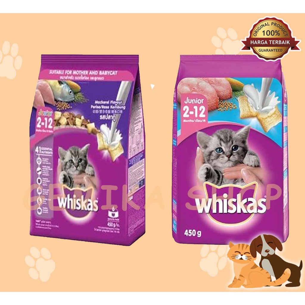 Jual WHISKAS JUNIOR 450GR MAKANAN KUCING KERING CAT FOOD Shopee