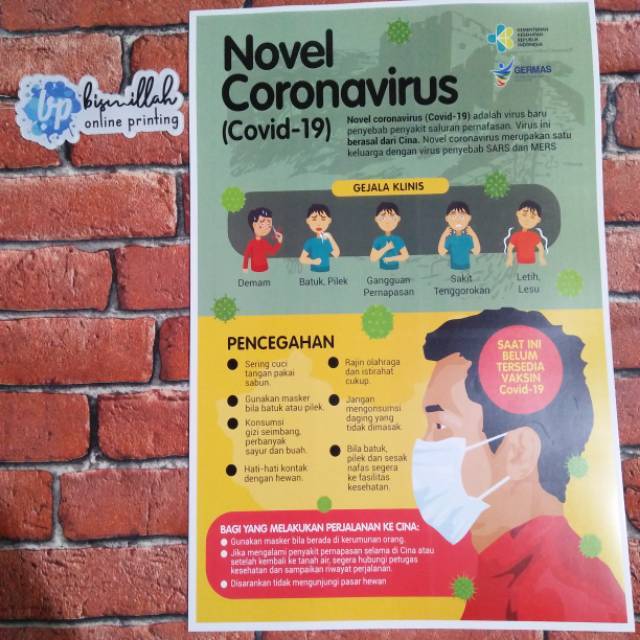 Jual Poster kesehatan virus Corona Indonesia|Shopee Indonesia