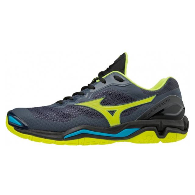 Jual Mizuno Volley Wave Stealth V - Black/Yellow/Blue | Shopee Indonesia