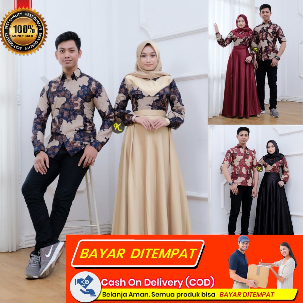 BAJU BATIK COUPLE GAMIS MUSLIM GAUN PAKAIAN WANITA KEBAYA PEREMPUAN