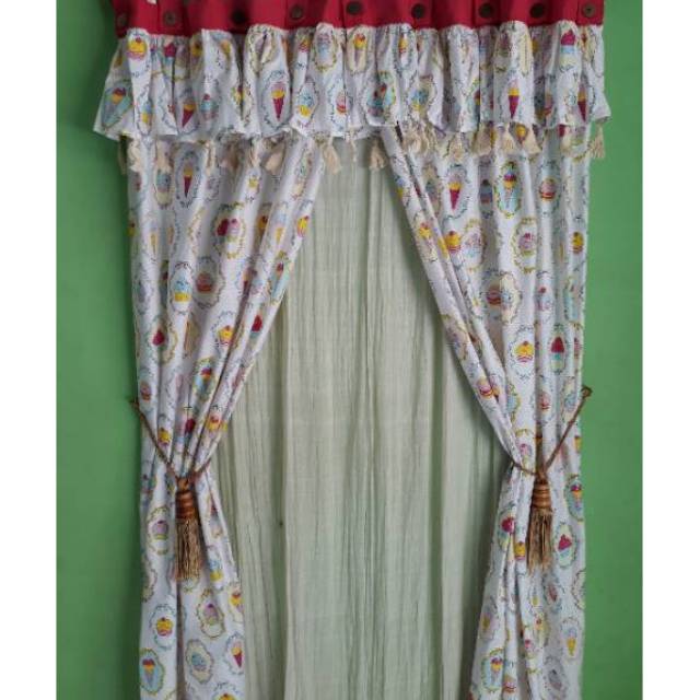 Gorden gordin minimalis eklusif karakter shabby murah untir coklat