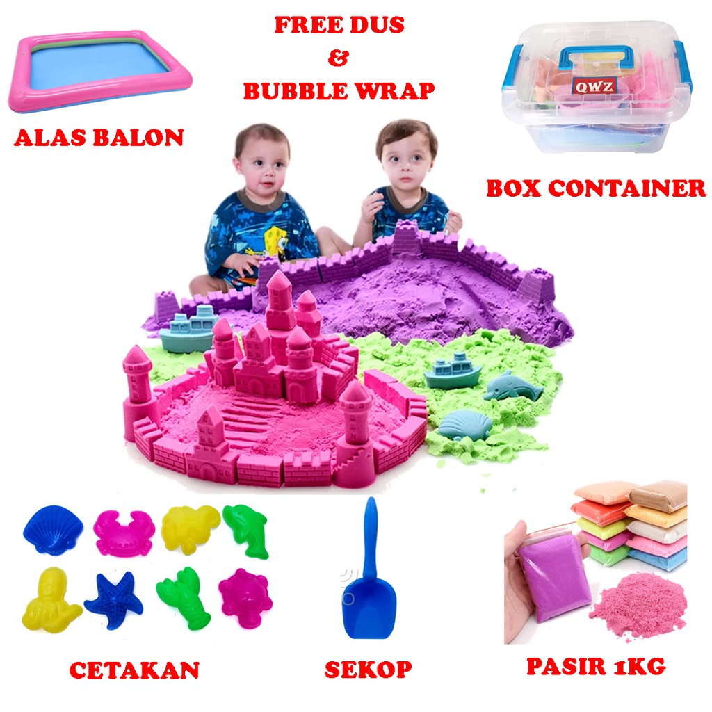 Jual Mainan Anak Pasir Pasiran 1000Gr Pasir Bentuk Bentuk Pasir Bisa Dibentuk 1Kg 1000G | Shopee Indonesia