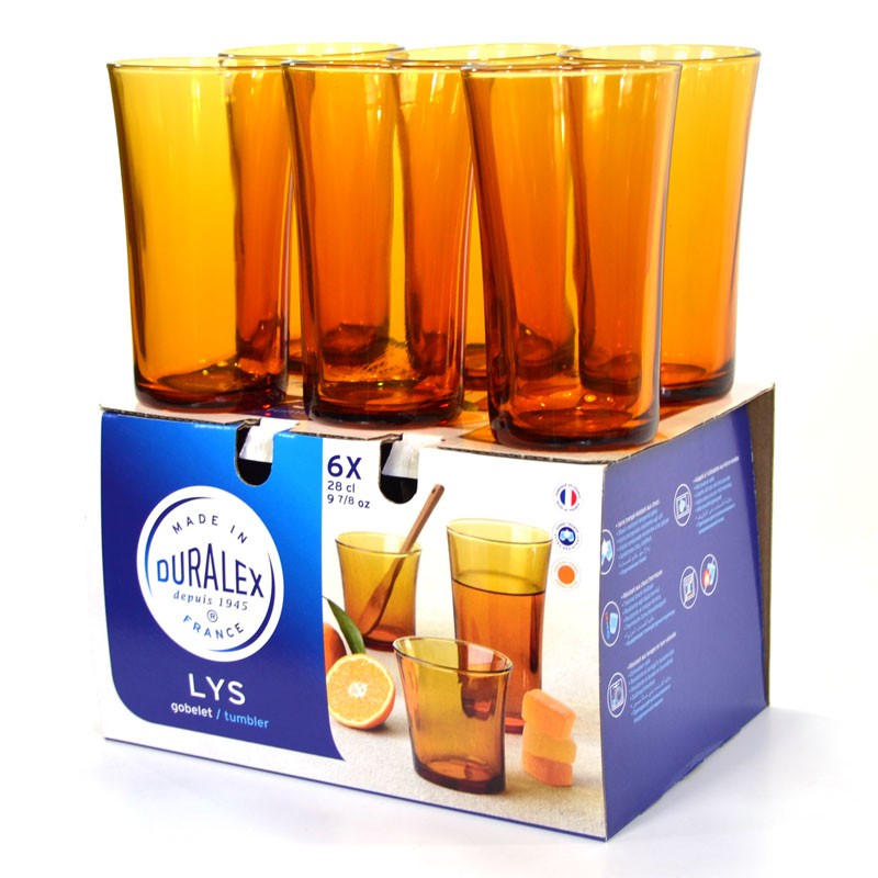 Jual Duralex Amber Tumbler 28 Cl/ Gelas Minum Tinggi [280 Ml/ 6 Pcs] | Shopee Indonesia