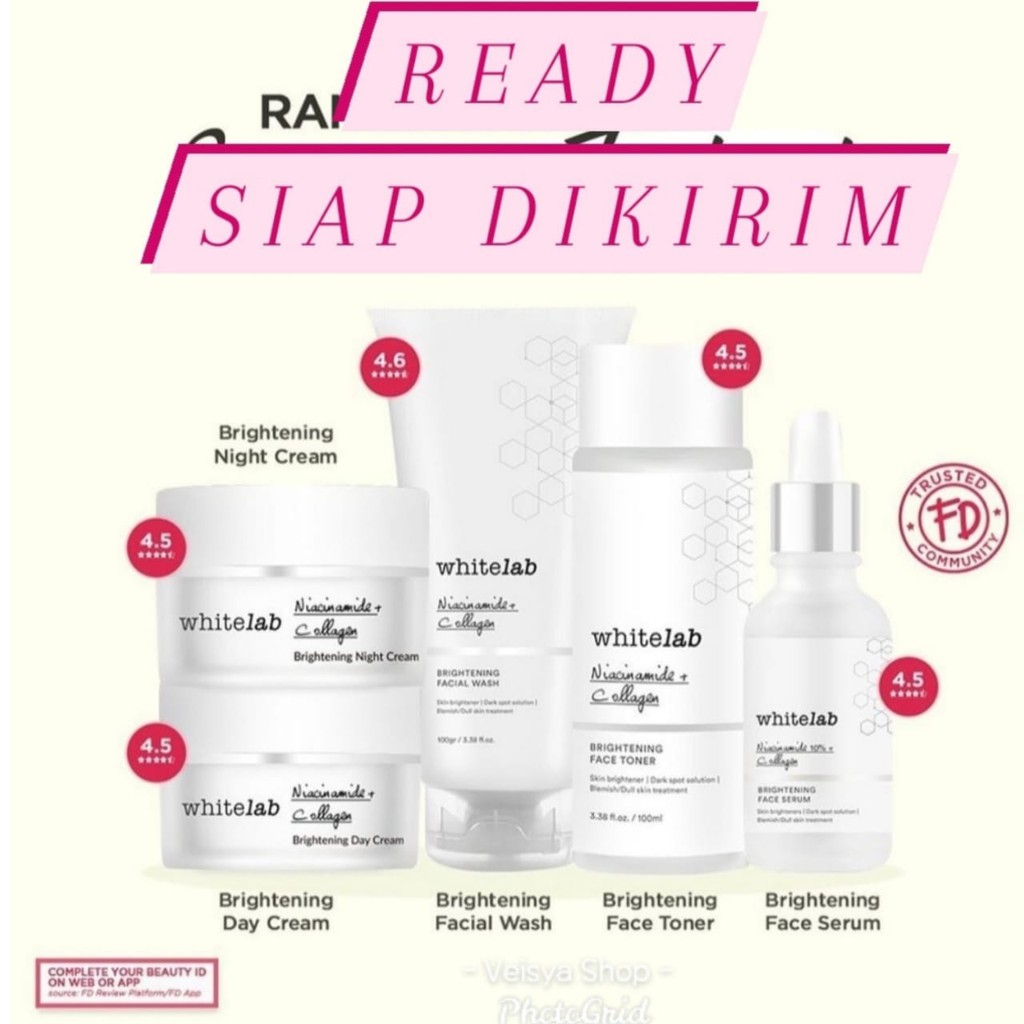 Jual Whitelab Brightening / Acne Face Series + Serum Krim Wajah Muka