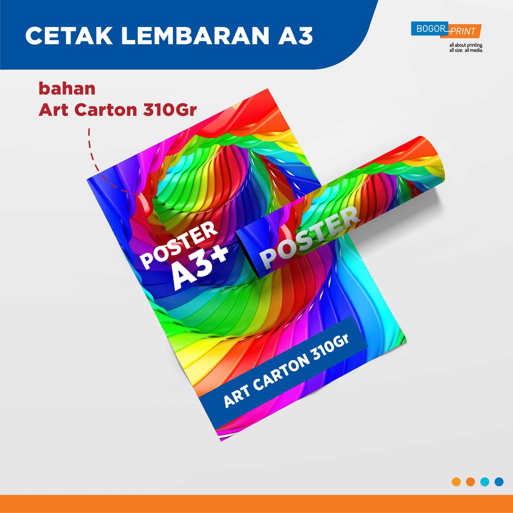 Jual Cetak Kertas Art Karton 310 gsm / Ukuran A3+ / Full Color