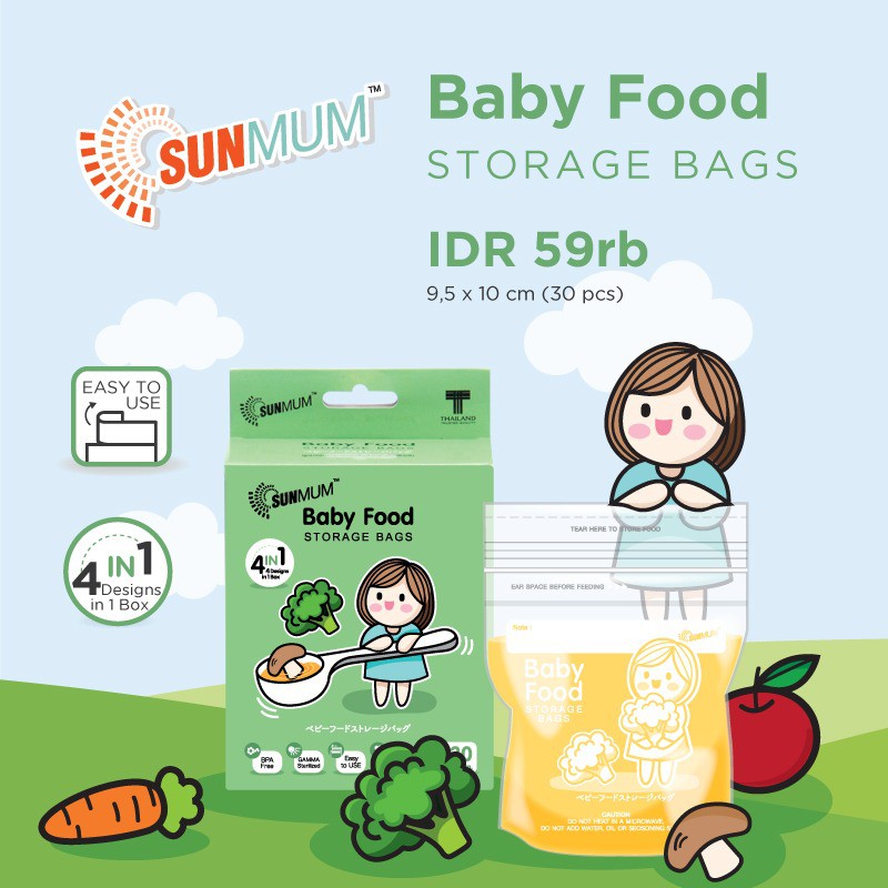 Jual Disposable Baby Food Storage Sunmum (isi 30pcs)
