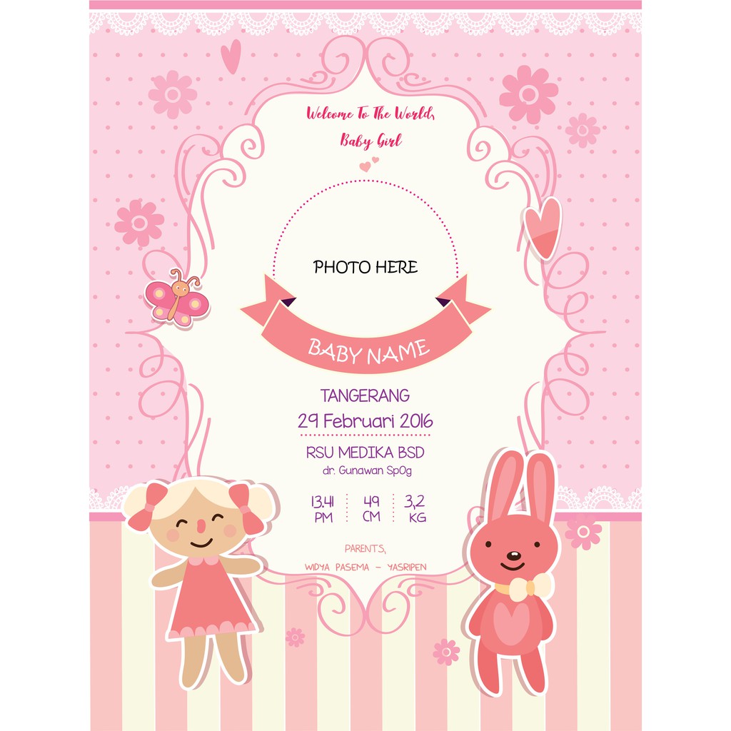 Template Biodata Bayi Psd retorika