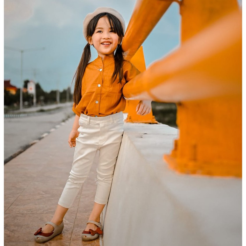 Veyl Store Catla Celana Jegging Anak Perempuan Warna Putih Bahan Katun Twill Stretch Shopee