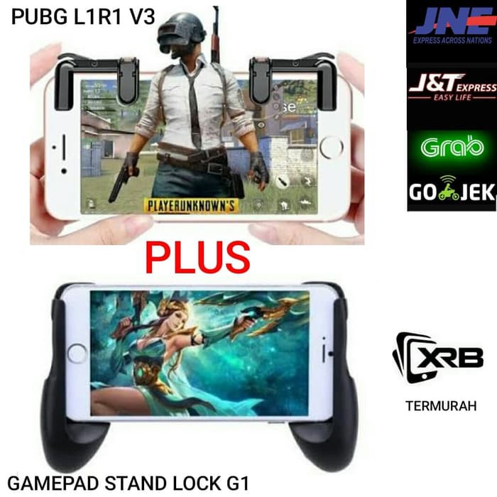 Paket PUBG GAMEPAD G1 PUBG V3 Stand Lock Holder L1R1 Game Pad Handgrip