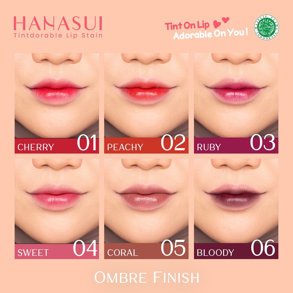 Jual Hanasui Lip Tint / Warna 1 6 / Baru Indonesia