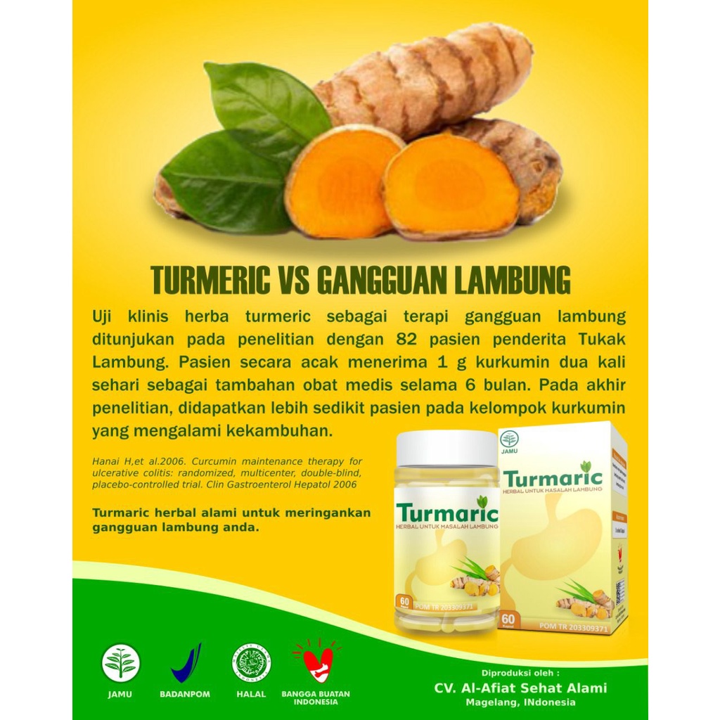 TURMARIC Al Afiat - Kapsul Ekstrak Kunyit Turmeric | Herbal maagh &amp; lambung  | Curcuma domestica | Shopee Indonesia