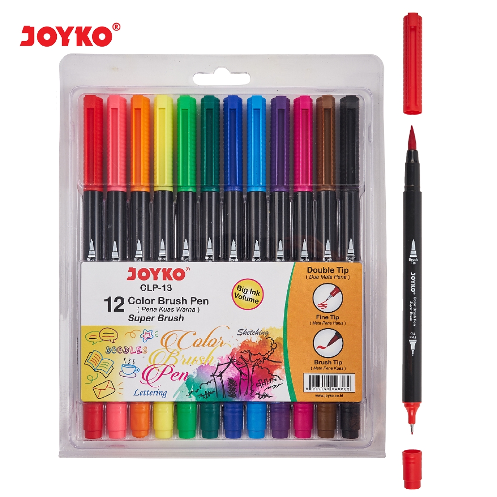 Color Brush Pen Pena Kuas Warna Joyko CLP13 12 Warna Color Shopee Indonesia